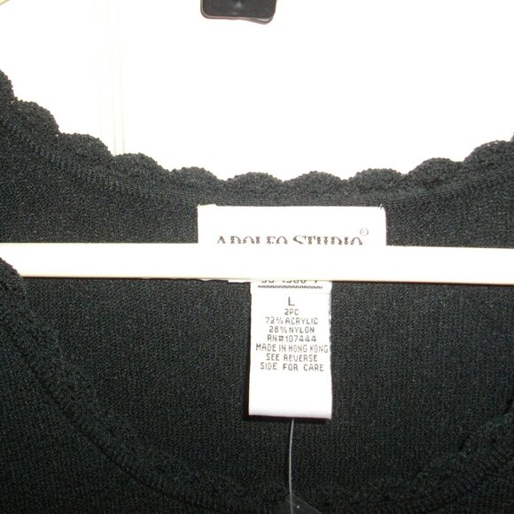 women's Adolfo Studio large knit sweater vest, black. Large. New. - Picture 3 of 3